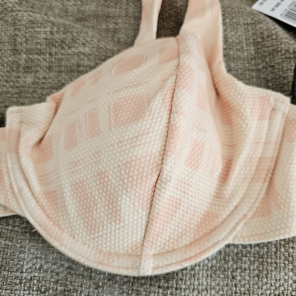 Ripcurl Bikini top Always Summer Blush gingham Large full support 79.00 New Tags